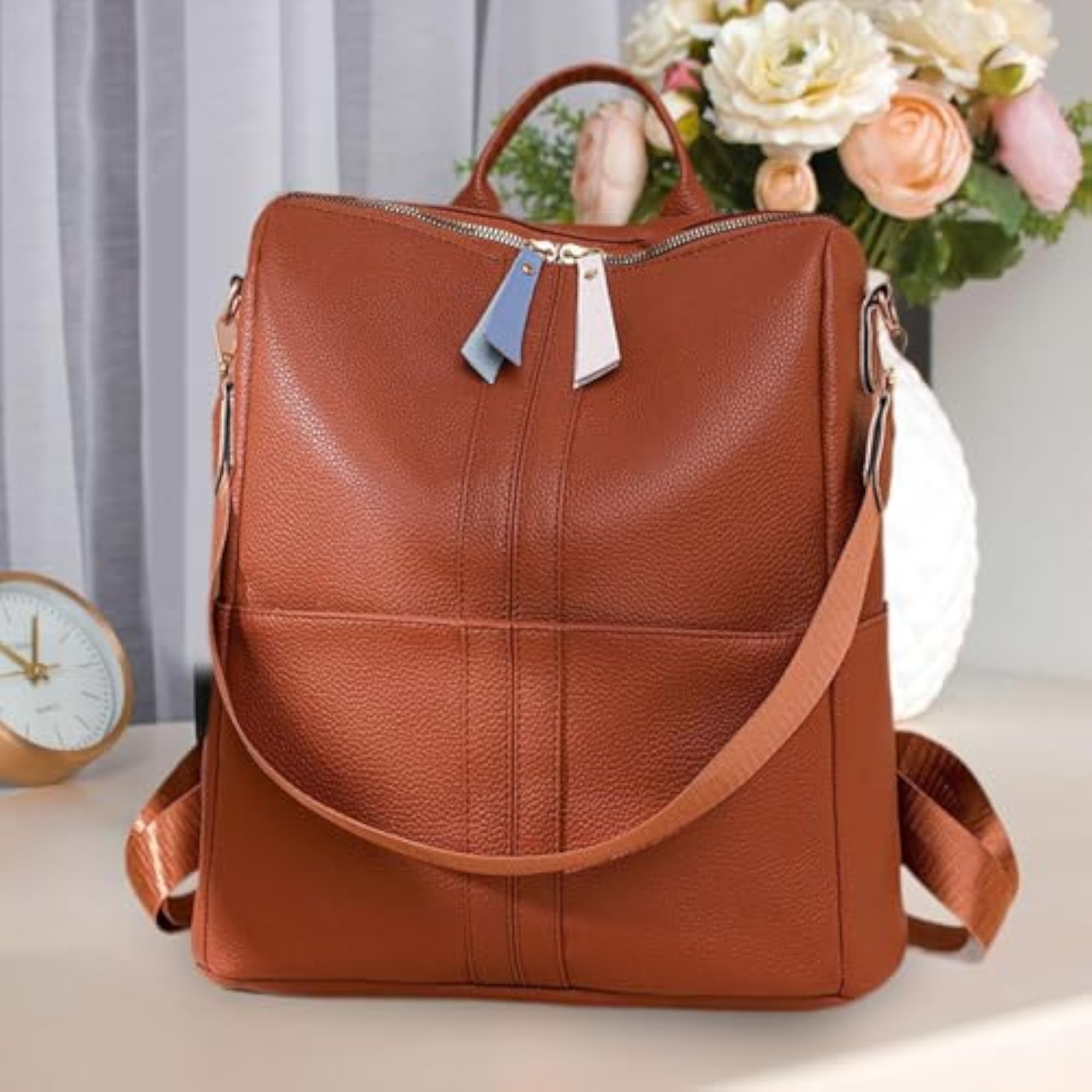 Backpack Utility Modern Compact Casual PU Leather Purse for Gifts